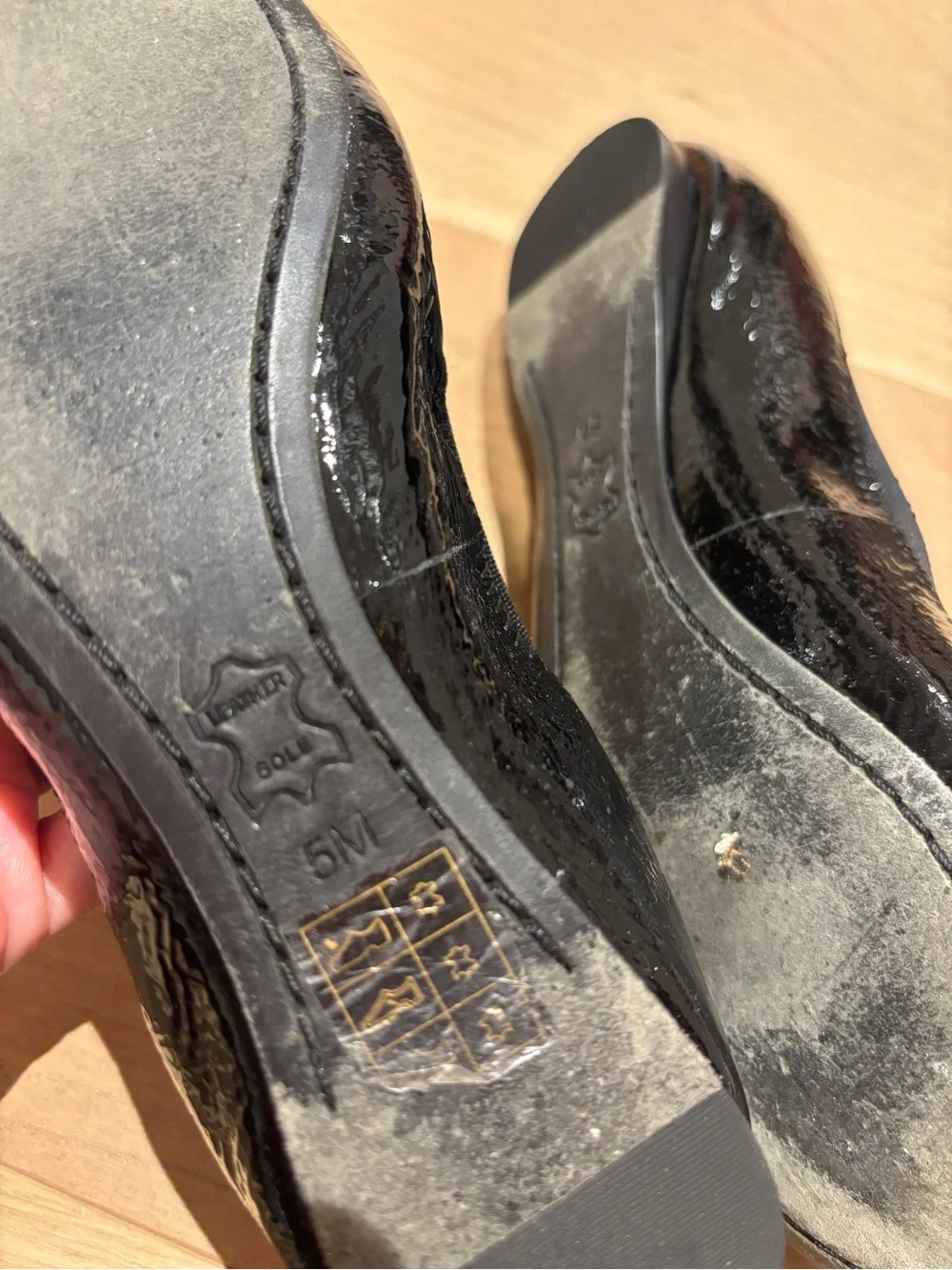 Tory Burch Black Patent Logo Medallion Flats